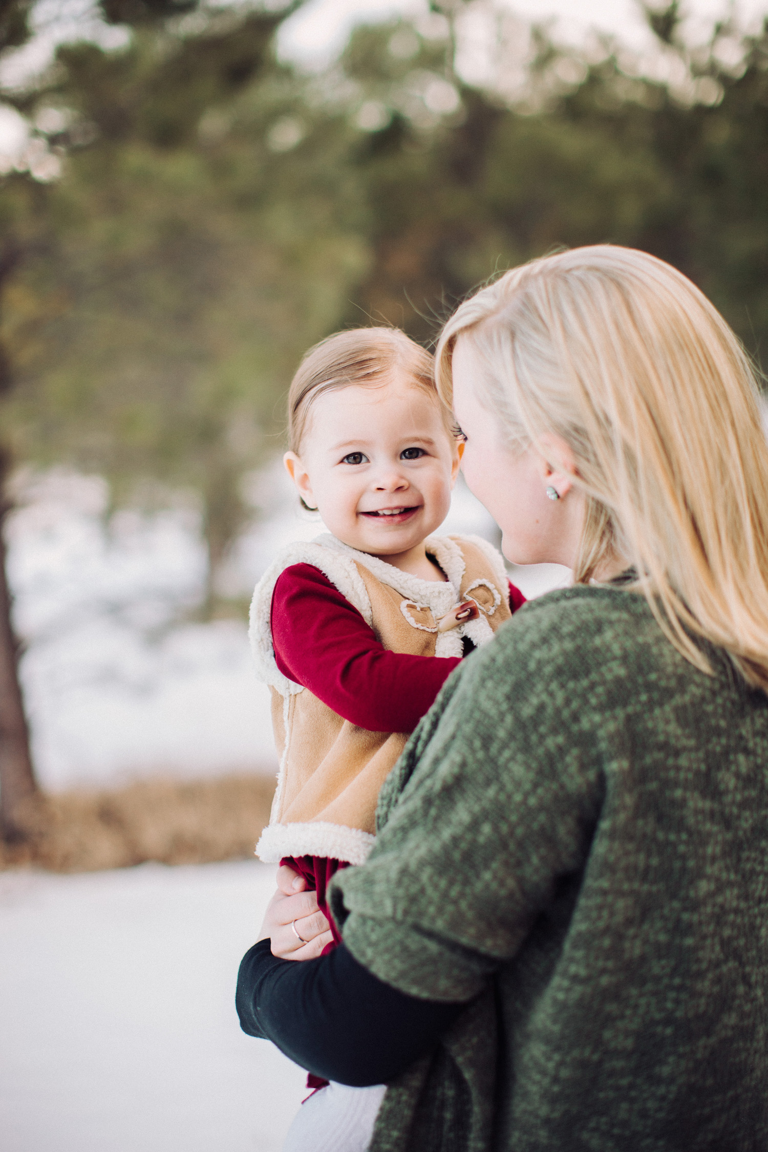 Sweet Little Toddler Snow Family Photography