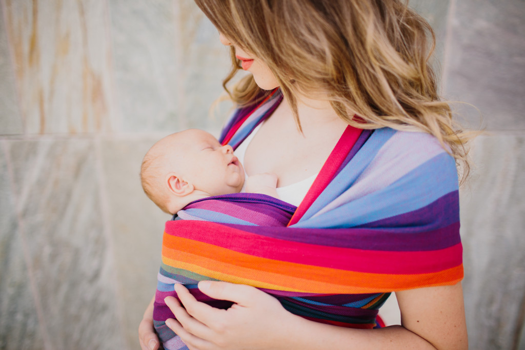 Girasol woven wrap via Pax Baby, rainbow, ten22 studio